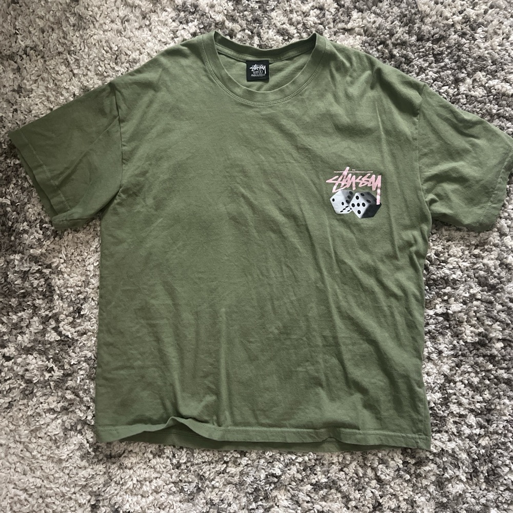 Stussy Olive Crewneck Tee